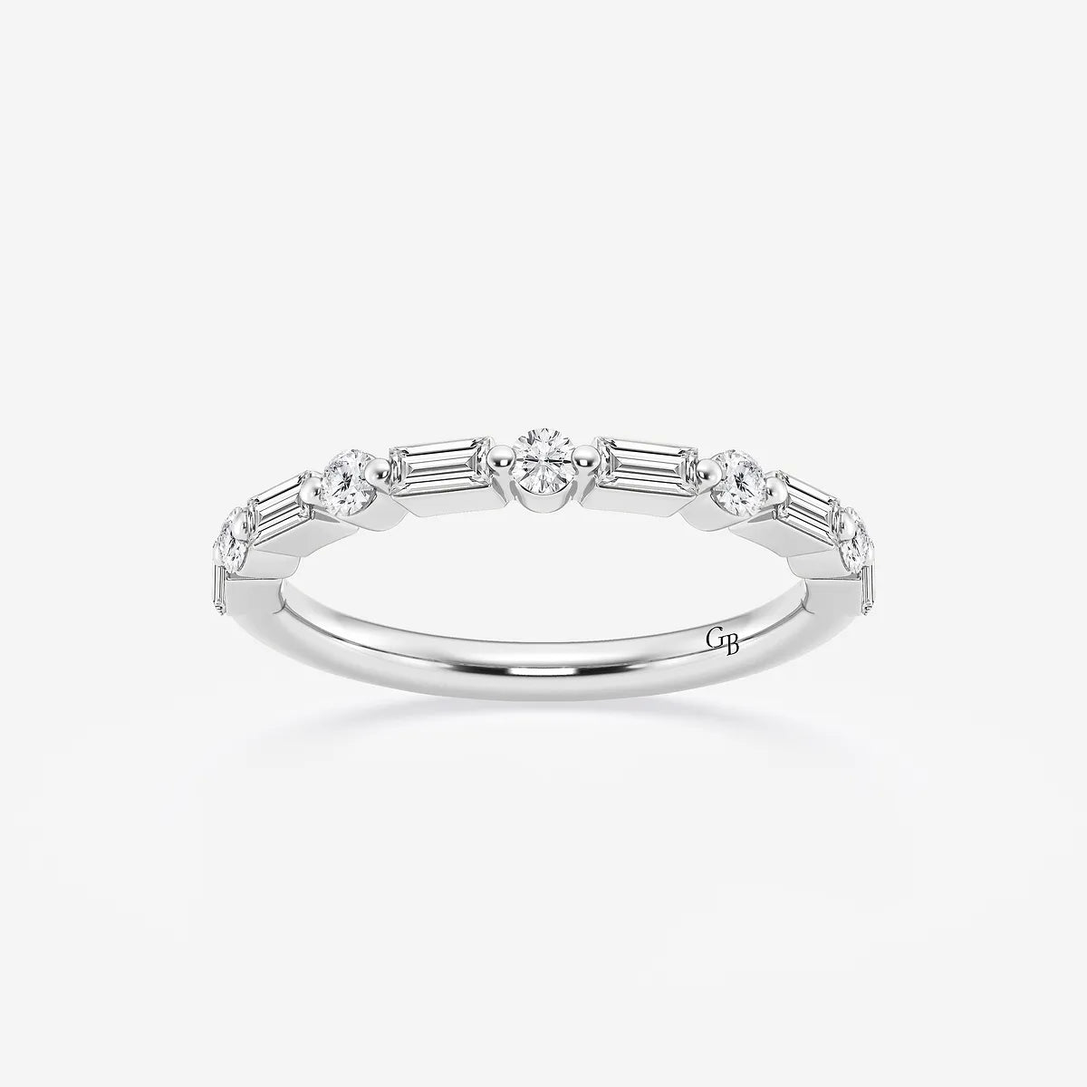 GWA058 - product video for 1/2 ctw Round and Baguette Lab Grown Diamond Eleven Stone Wedding Band