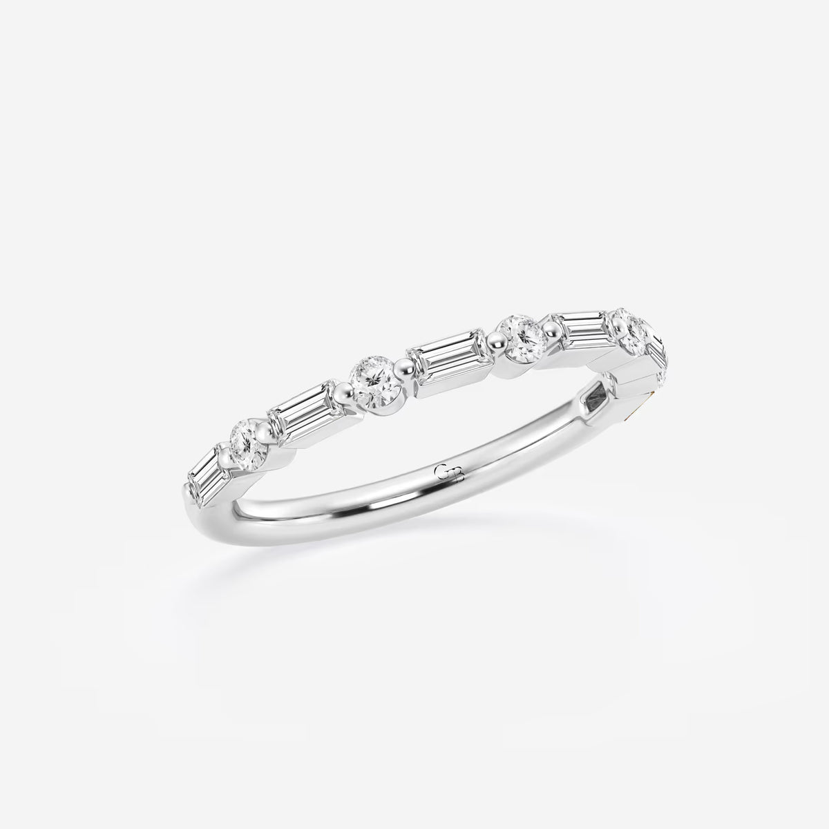 GWA058 - Additional Image 1 for  1/2 ctw Round and Baguette Lab Grown Diamond Eleven Stone Wedding Band