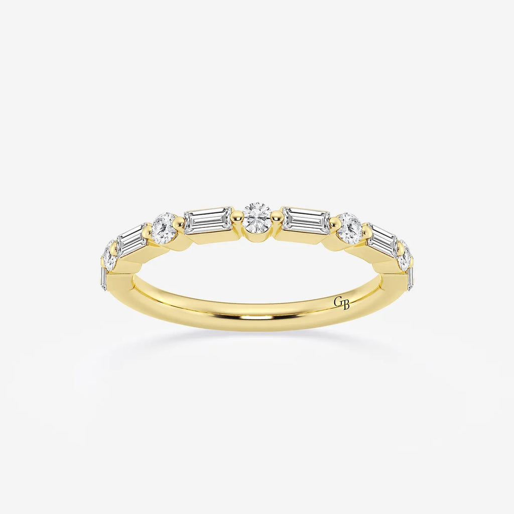 GWA058 - product video for 1/2 ctw Round and Baguette Lab Grown Diamond Eleven Stone Wedding Band