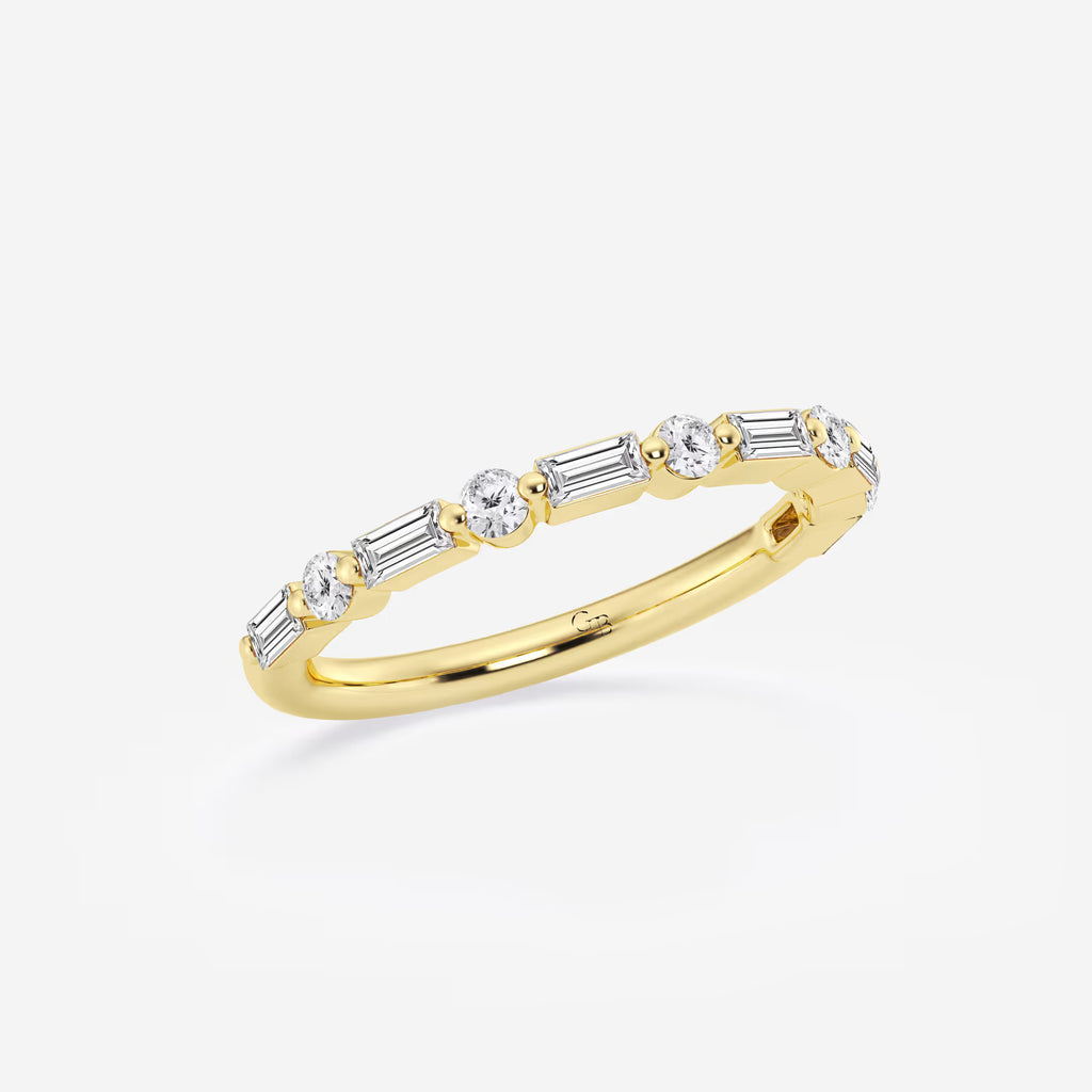 GWA058 - Additional Image 1 for  1/2 ctw Round and Baguette Lab Grown Diamond Eleven Stone Wedding Band