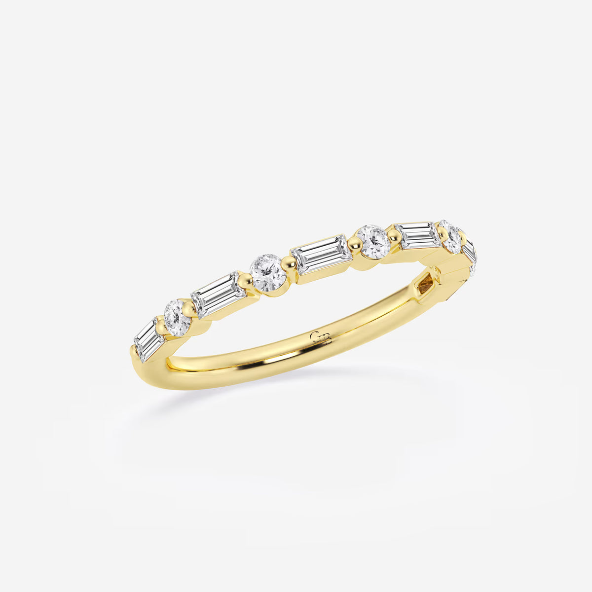GWA058 - Additional Image 1 for  1/2 ctw Round and Baguette Lab Grown Diamond Eleven Stone Wedding Band