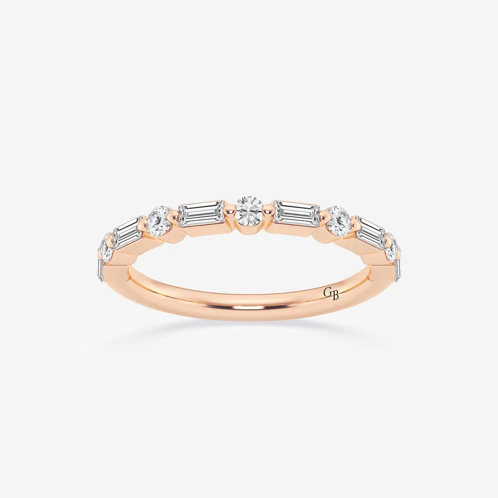 GWA058 - product video for 1/2 ctw Round and Baguette Lab Grown Diamond Eleven Stone Wedding Band