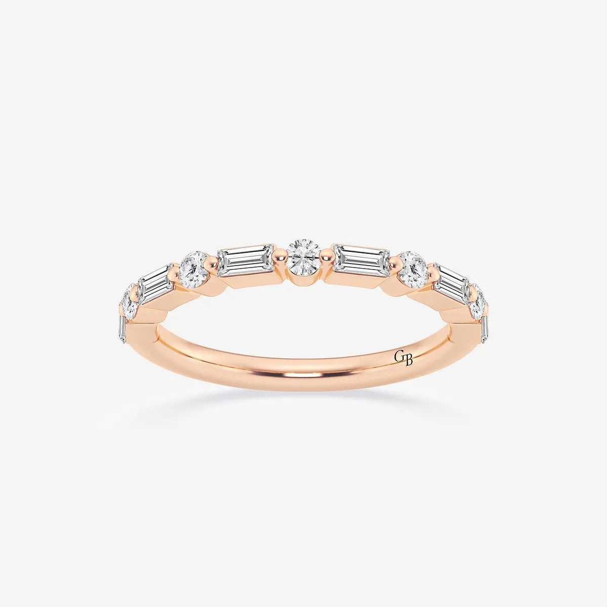 GWA058 - product video for 1/2 ctw Round and Baguette Lab Grown Diamond Eleven Stone Wedding Band
