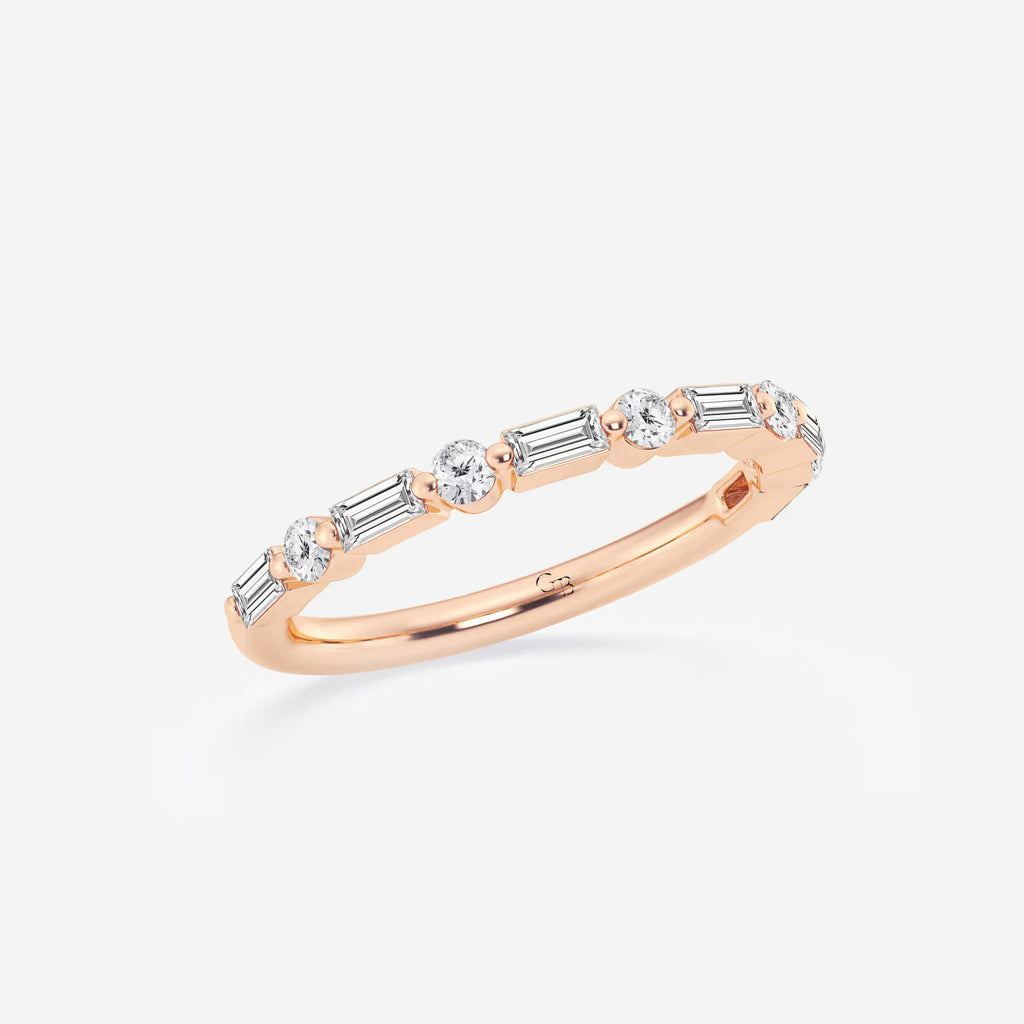 GWA058 - Additional Image 1 for  1/2 ctw Round and Baguette Lab Grown Diamond Eleven Stone Wedding Band