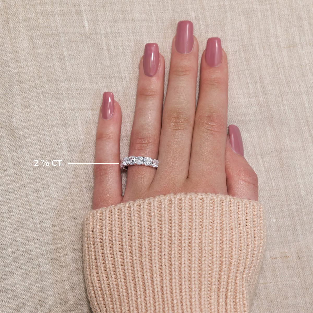 GWA059 - Additional Image 2 for  2 7/8 ctw Cushion Lab Grown Diamond Seven-Stone Anniversary Band