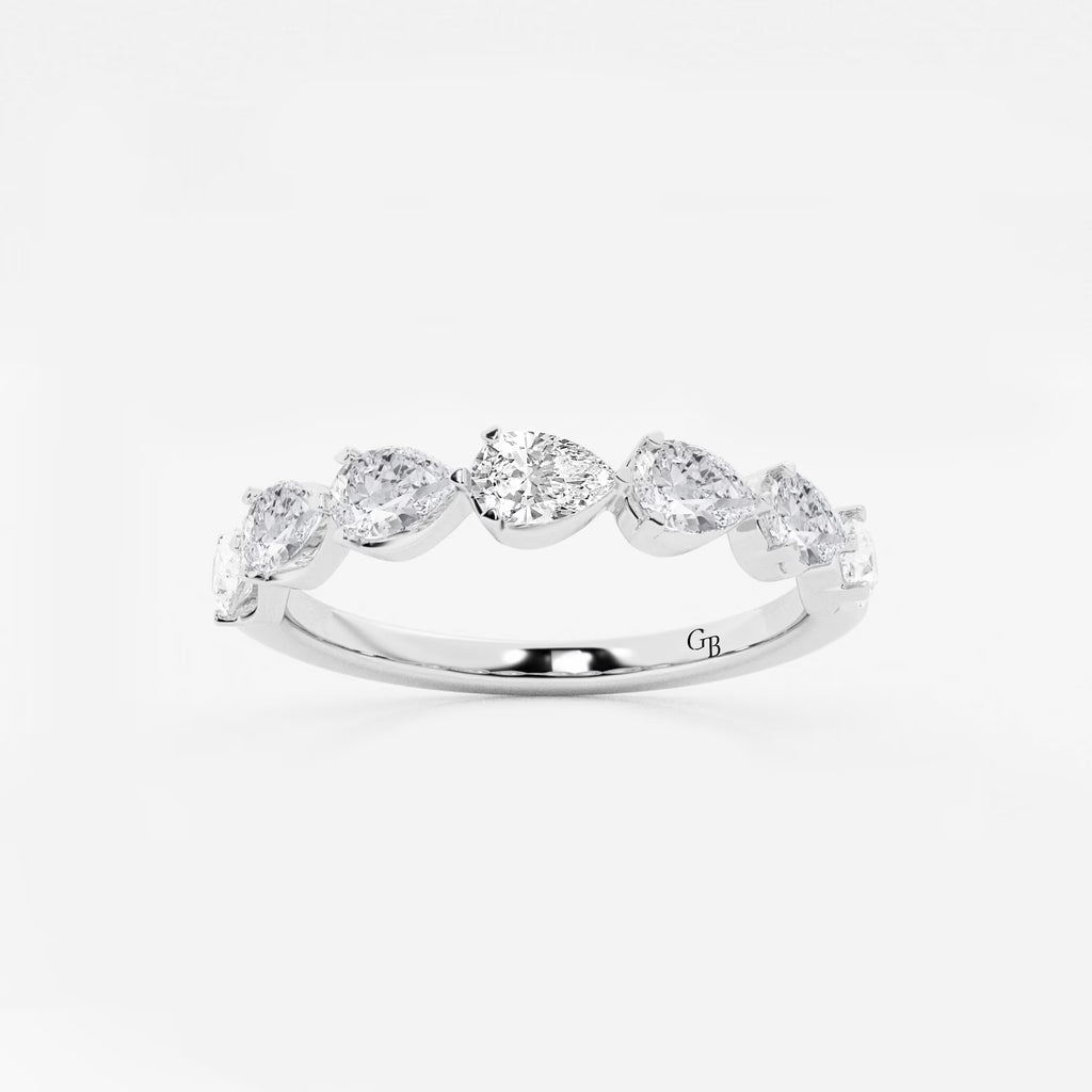 GWA060 - 1 ctw Pear Lab Grown Diamond Floating Anniversary Band