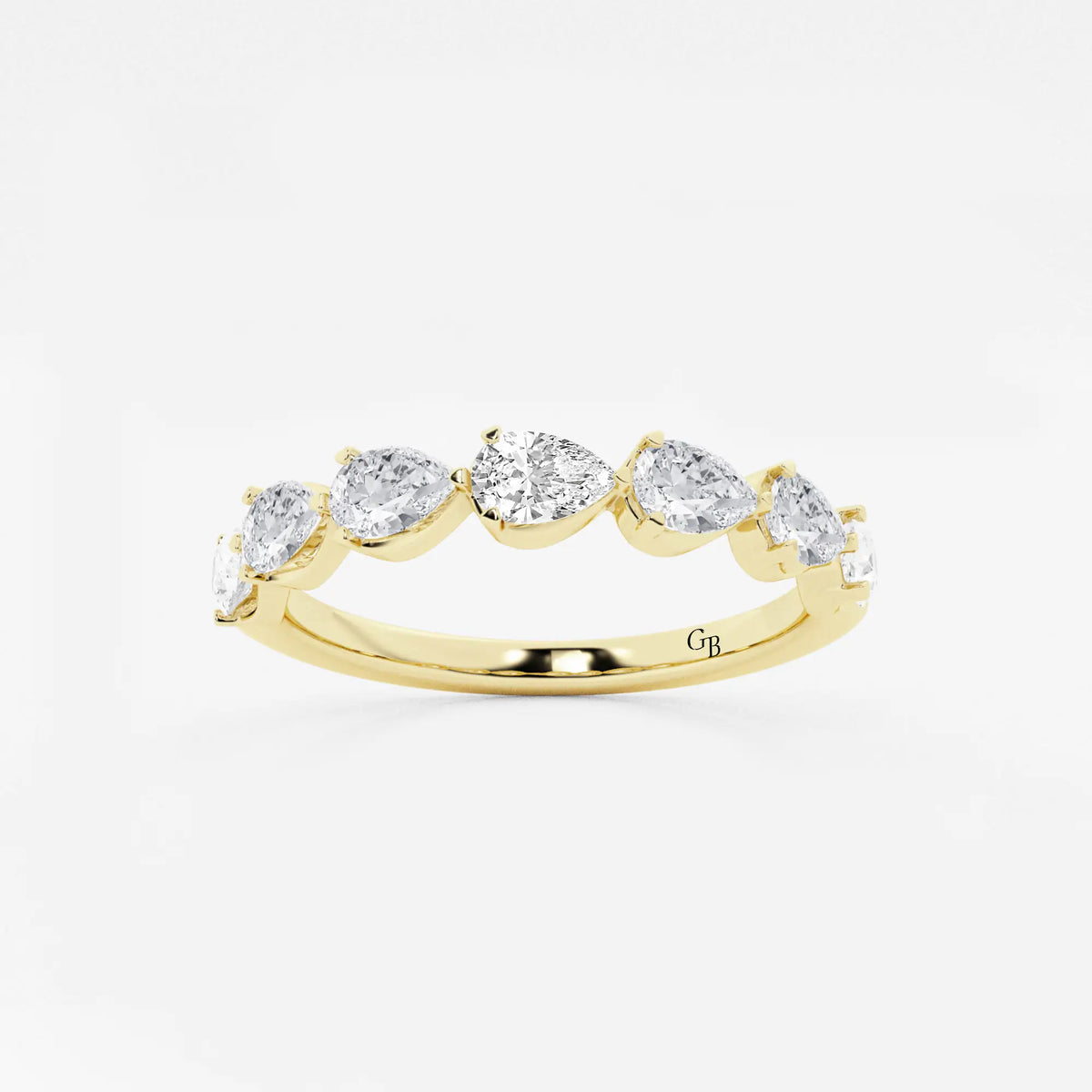 GWA060 - 1 ctw Pear Lab Grown Diamond Floating Anniversary Band