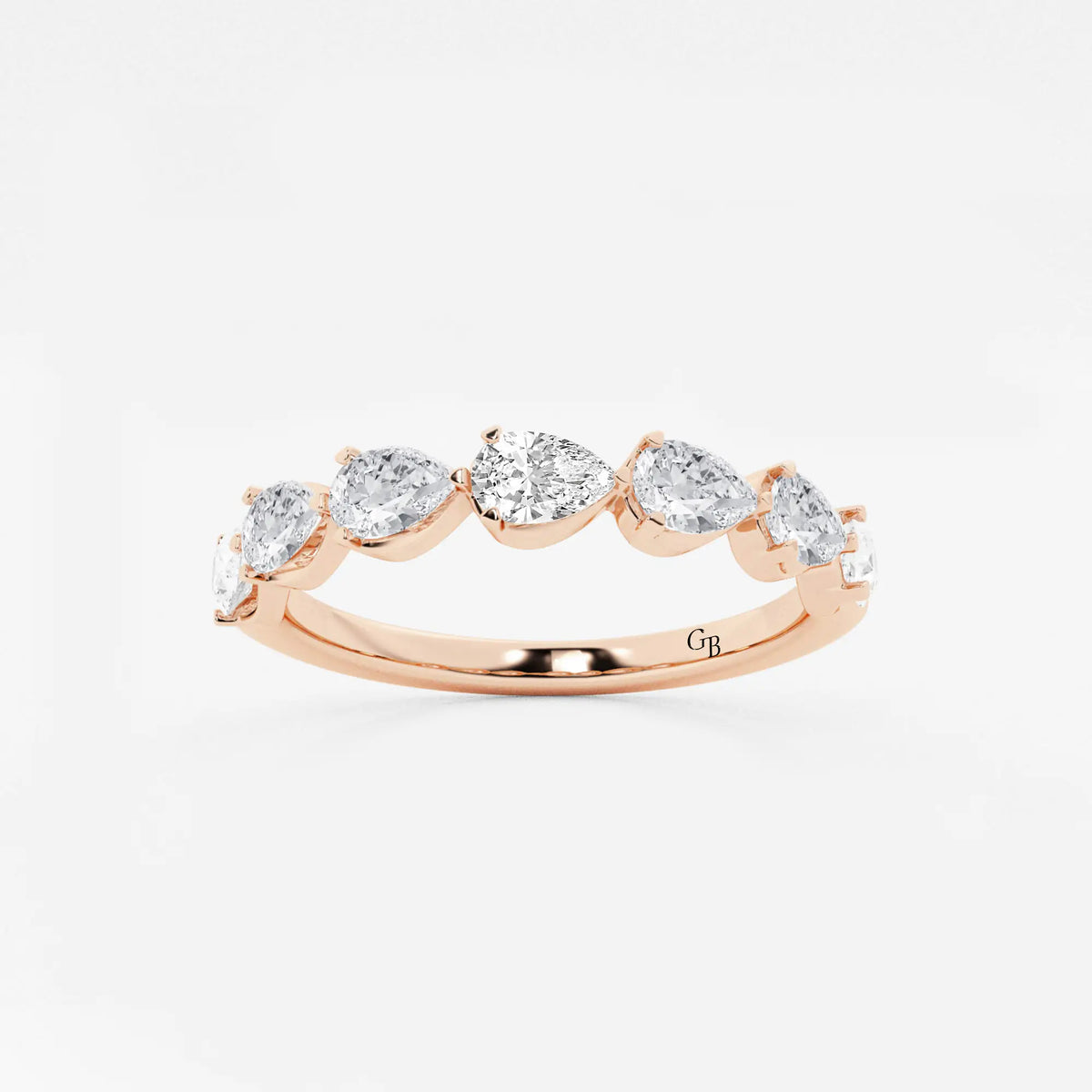 GWA060 - 1 ctw Pear Lab Grown Diamond Floating Anniversary Band