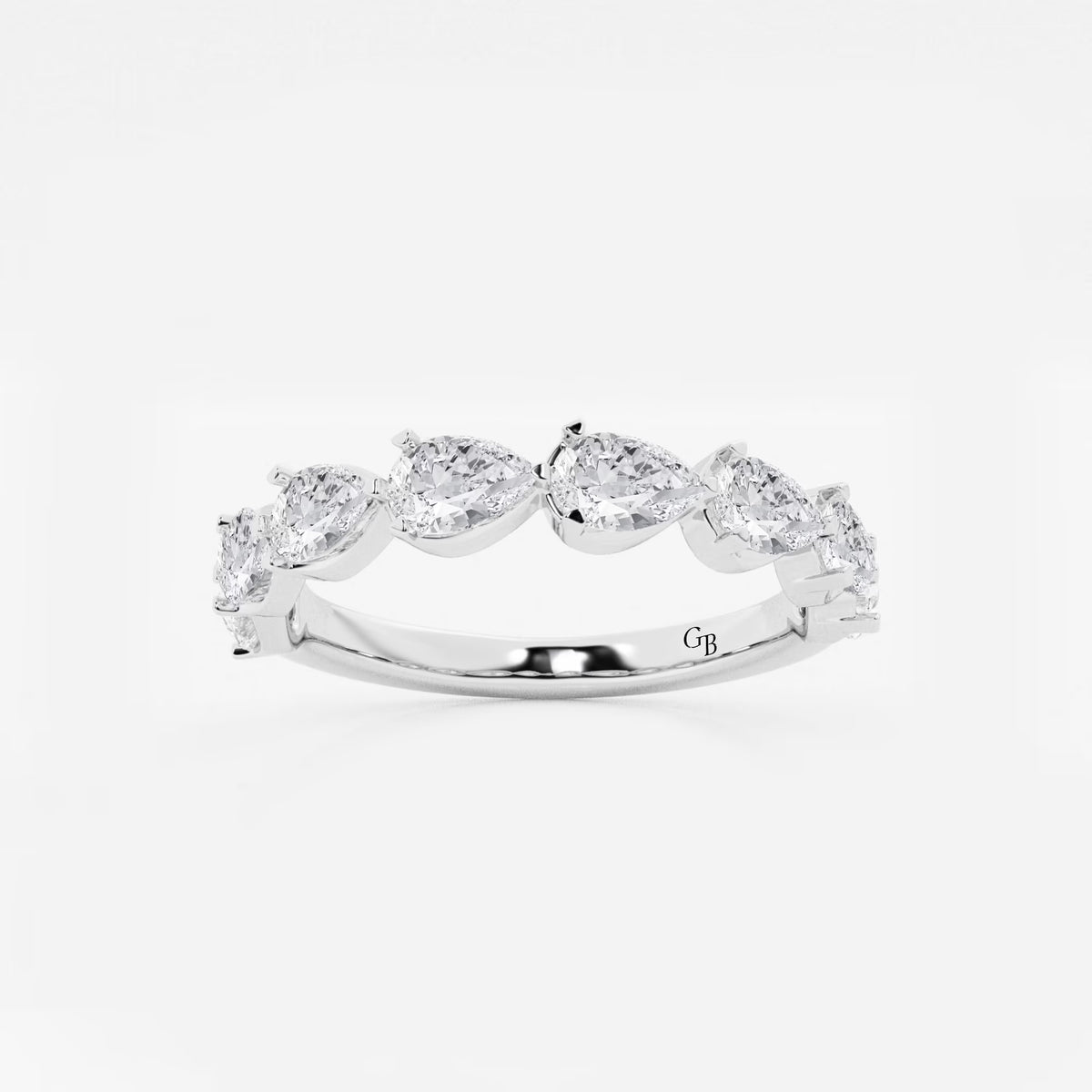 GWA060 - 1 1/2 ctw Pear Lab Grown Diamond Floating Anniversary Band