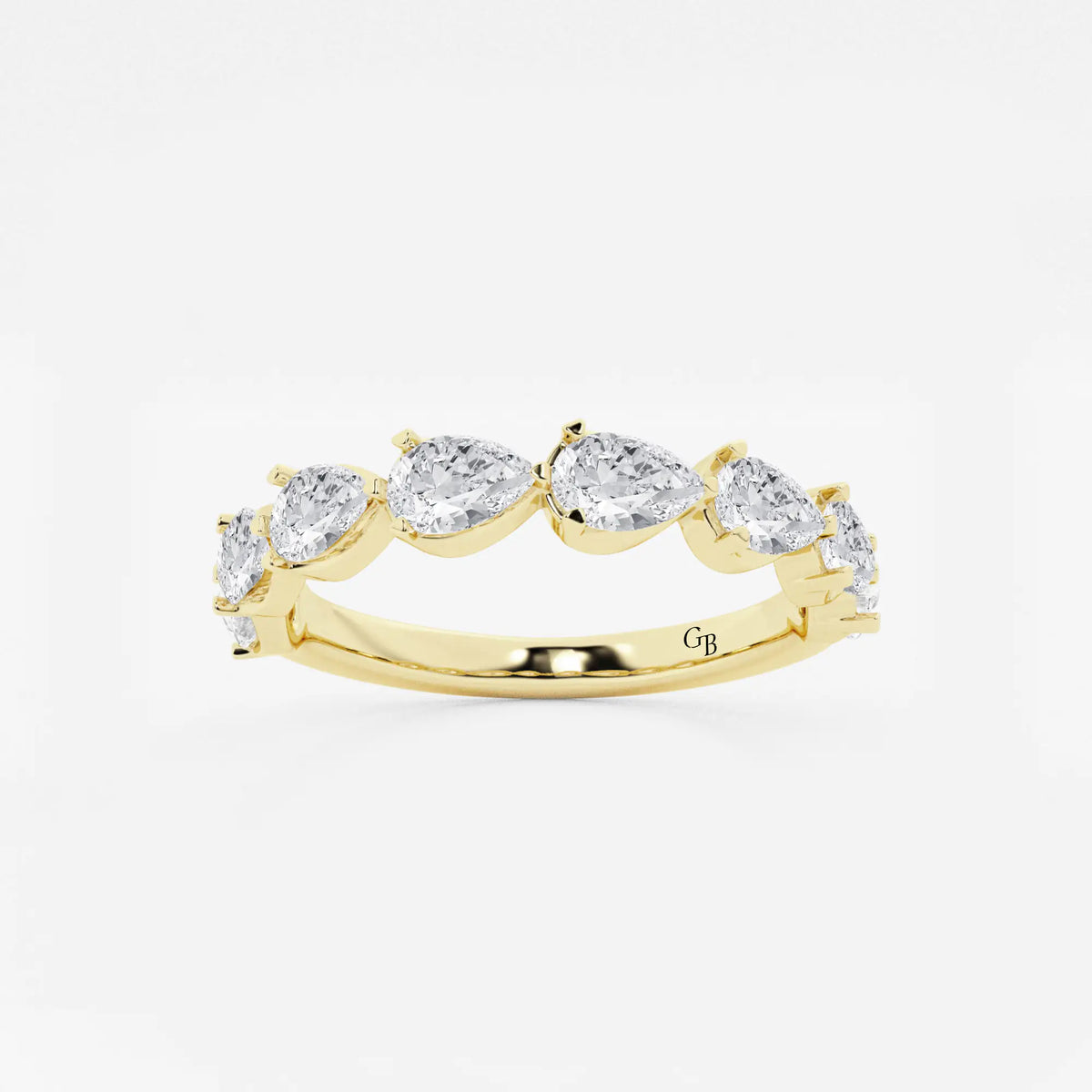 GWA060 - 1 1/2 ctw Pear Lab Grown Diamond Floating Anniversary Band