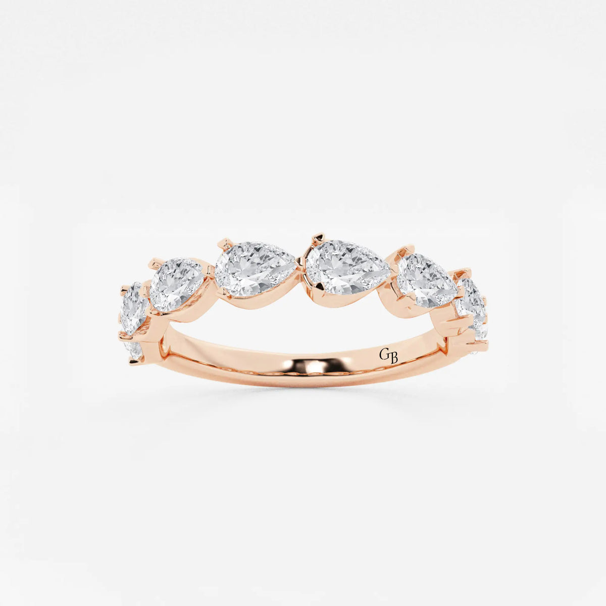 GWA060 - 1 1/2 ctw Pear Lab Grown Diamond Floating Anniversary Band