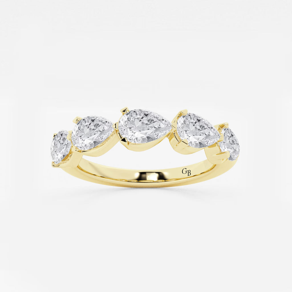 GWA060 - 2 ctw Pear Lab Grown Diamond Floating Anniversary Band
