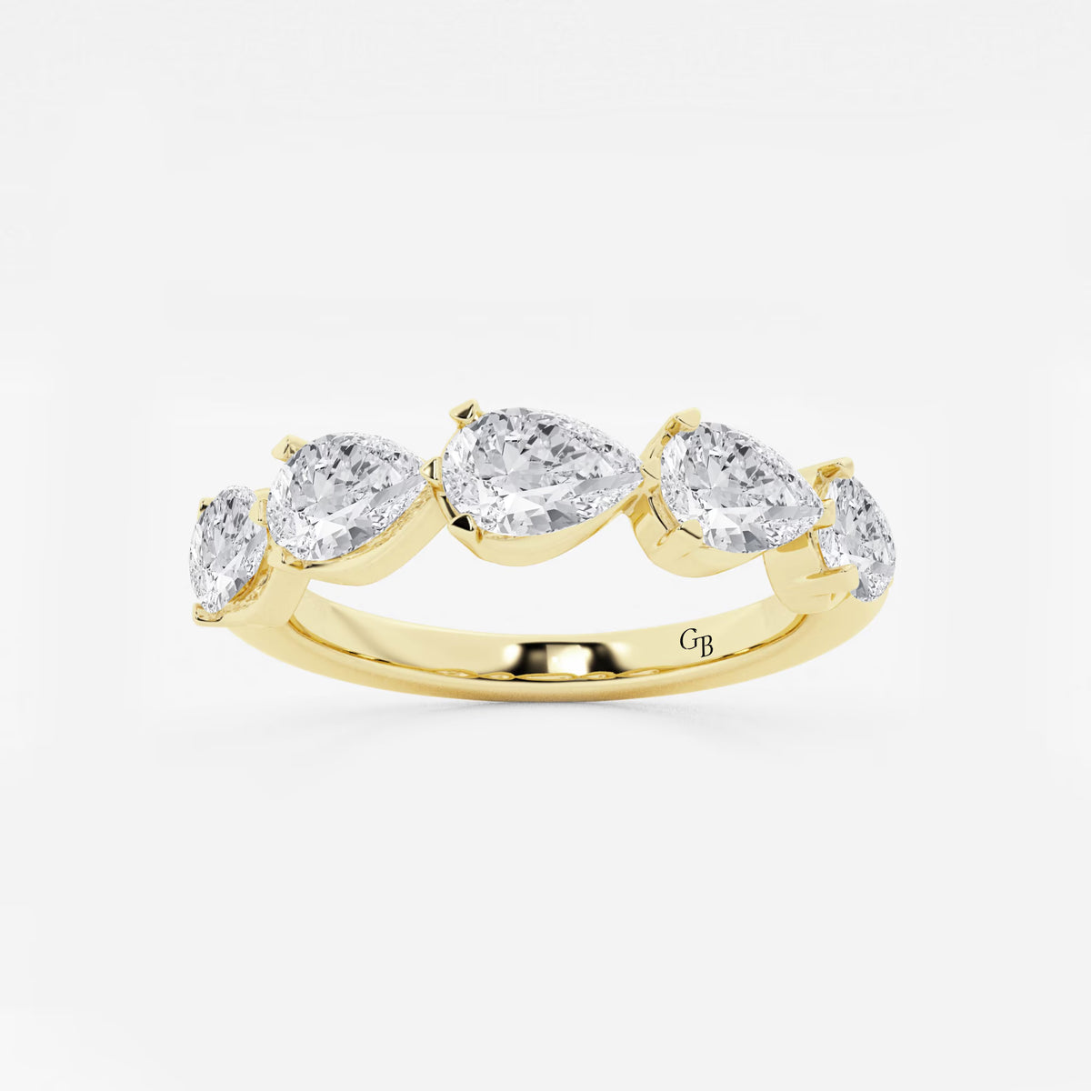 GWA060 - 2 ctw Pear Lab Grown Diamond Floating Anniversary Band