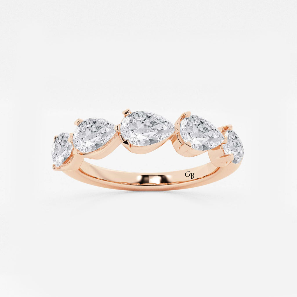 GWA060 - 2 ctw Pear Lab Grown Diamond Floating Anniversary Band
