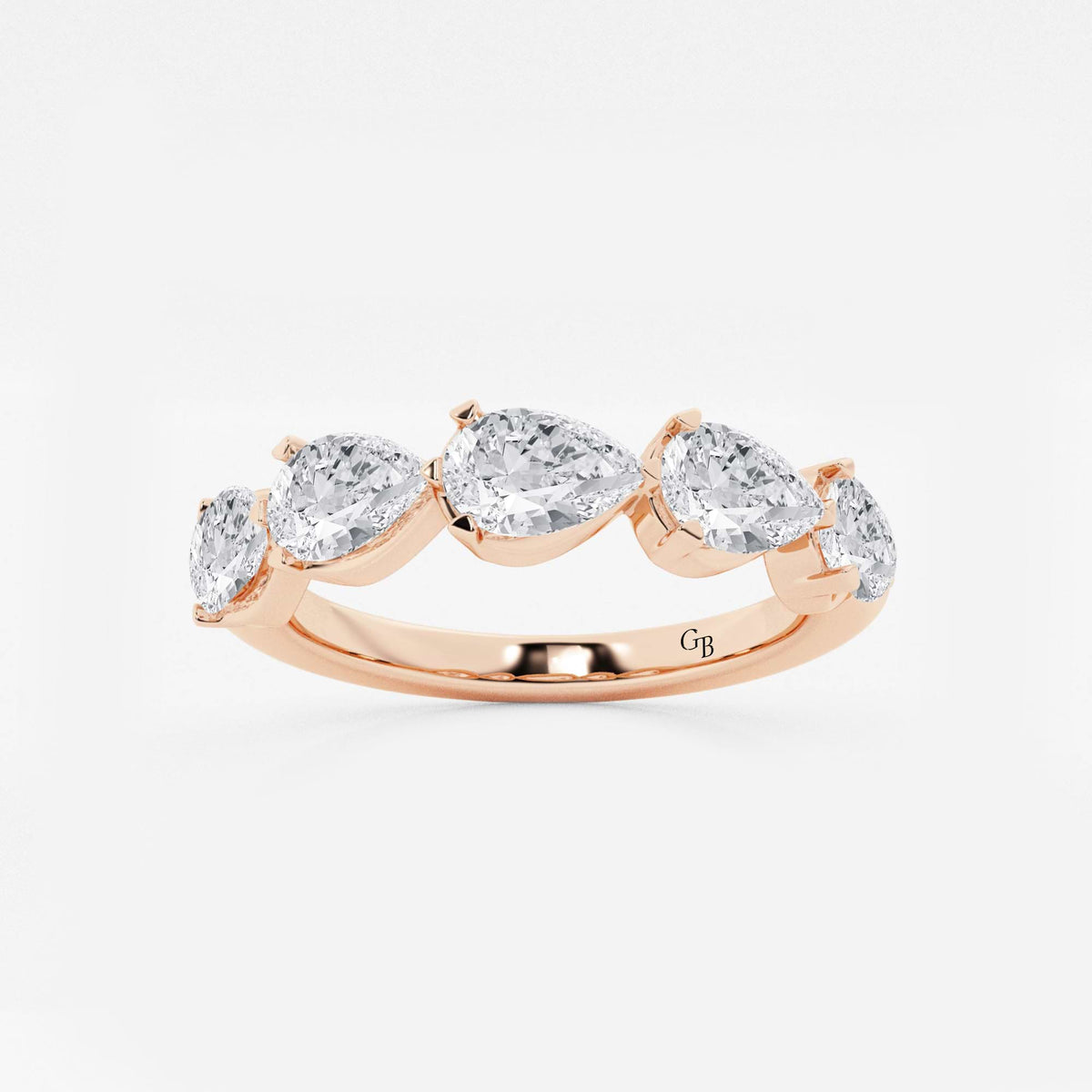 GWA060 - 2 ctw Pear Lab Grown Diamond Floating Anniversary Band