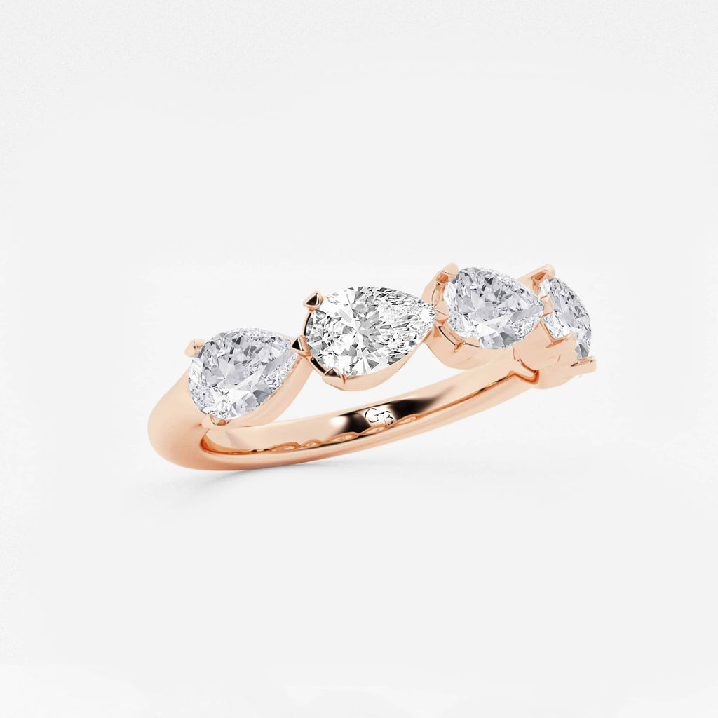GWA060 - Additional Image 1 for  2 ctw Pear Lab Grown Diamond Floating Anniversary Band