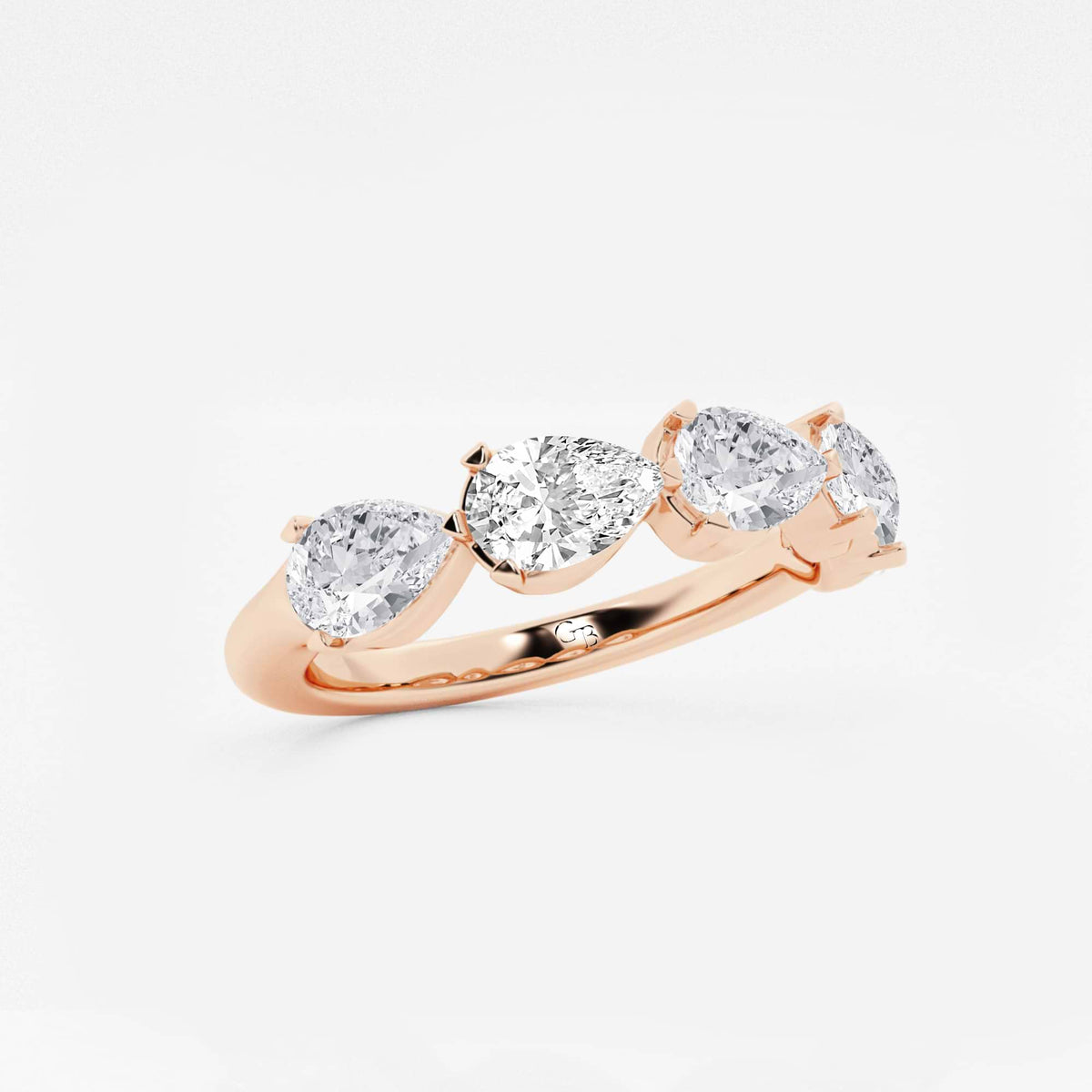 GWA060 - Additional Image 1 for  2 ctw Pear Lab Grown Diamond Floating Anniversary Band