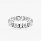 GWA061 - 2 ctw Oval Lab Grown Diamond Half Bezel Eternity Band - 4.3mm Width