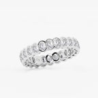 GWA061 - Additional Image 1 for  2 ctw Oval Lab Grown Diamond Half Bezel Eternity Band - 4.3mm Width