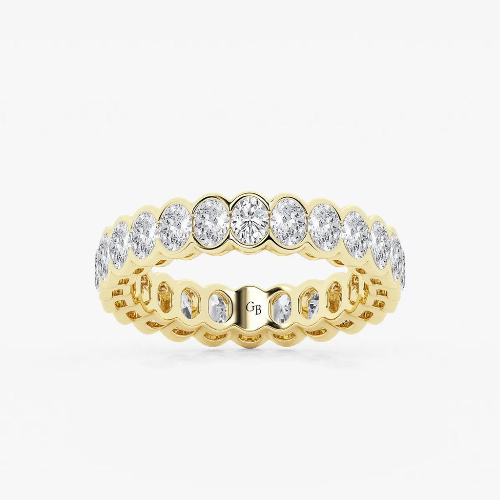 GWA061 - product video for 2 ctw Oval Lab Grown Diamond Half Bezel Eternity Band - 4.3mm Width