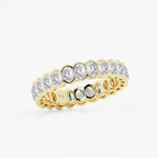 GWA061 - Additional Image 1 for  2 ctw Oval Lab Grown Diamond Half Bezel Eternity Band - 4.3mm Width