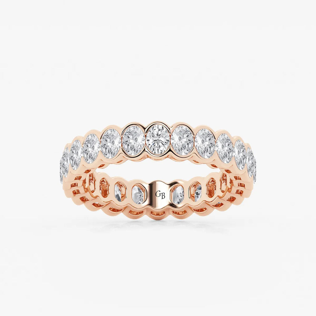 GWA061 - product video for 2 ctw Oval Lab Grown Diamond Half Bezel Eternity Band - 4.3mm Width