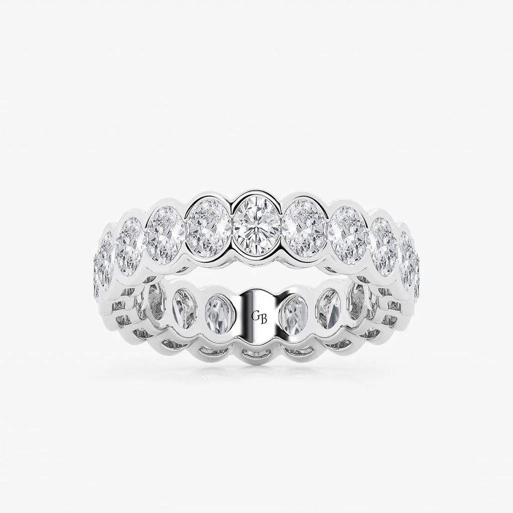 GWA061 - product video for 3 ctw Oval Lab Grown Diamond Half Bezel Eternity Band - 5.4mm Width