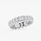GWA061 - Additional Image 1 for  3 ctw Oval Lab Grown Diamond Half Bezel Eternity Band - 5.4mm Width