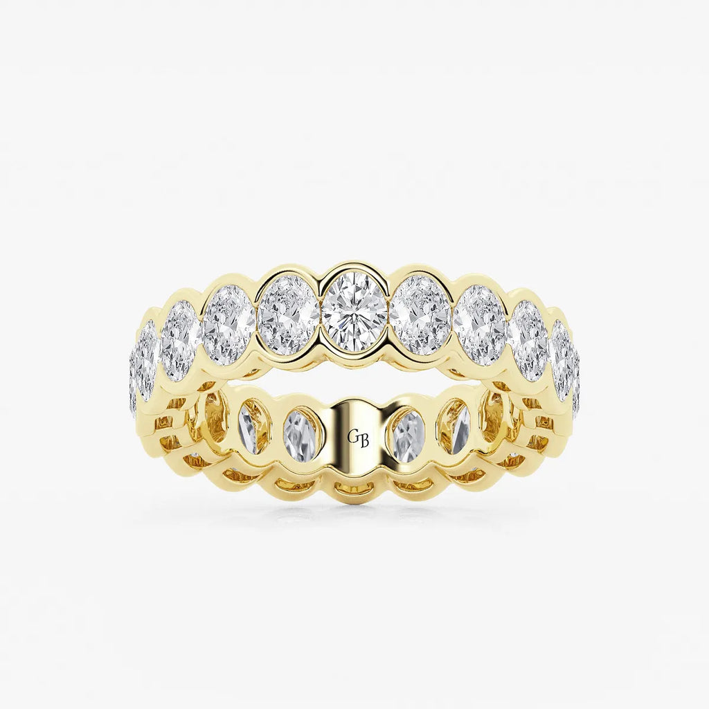 GWA061 - product video for 3 ctw Oval Lab Grown Diamond Half Bezel Eternity Band - 5.4mm Width