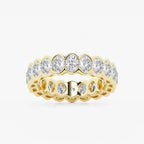 GWA061 - product video for 3 ctw Oval Lab Grown Diamond Half Bezel Eternity Band - 5.4mm Width