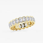 GWA061 - Additional Image 1 for  3 ctw Oval Lab Grown Diamond Half Bezel Eternity Band - 5.4mm Width