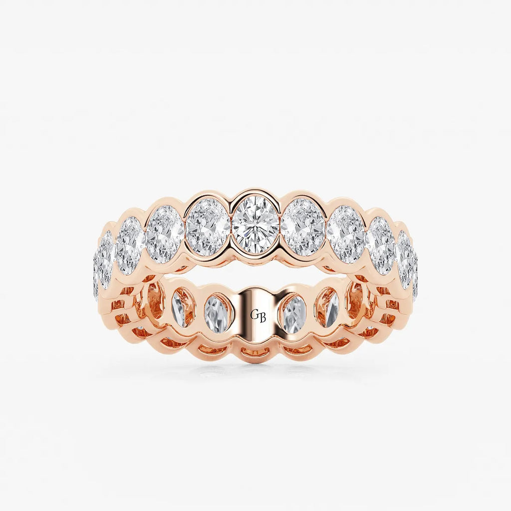 GWA061 - product video for 3 ctw Oval Lab Grown Diamond Half Bezel Eternity Band - 5.4mm Width