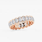 GWA061 - Additional Image 1 for  3 ctw Oval Lab Grown Diamond Half Bezel Eternity Band - 5.4mm Width