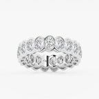 GWA061 - product video for 4 ctw Oval Lab Grown Diamond Half Bezel Eternity Band - 6.1mm Width