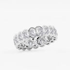 GWA061 - Additional Image 1 for  4 ctw Oval Lab Grown Diamond Half Bezel Eternity Band - 6.1mm Width