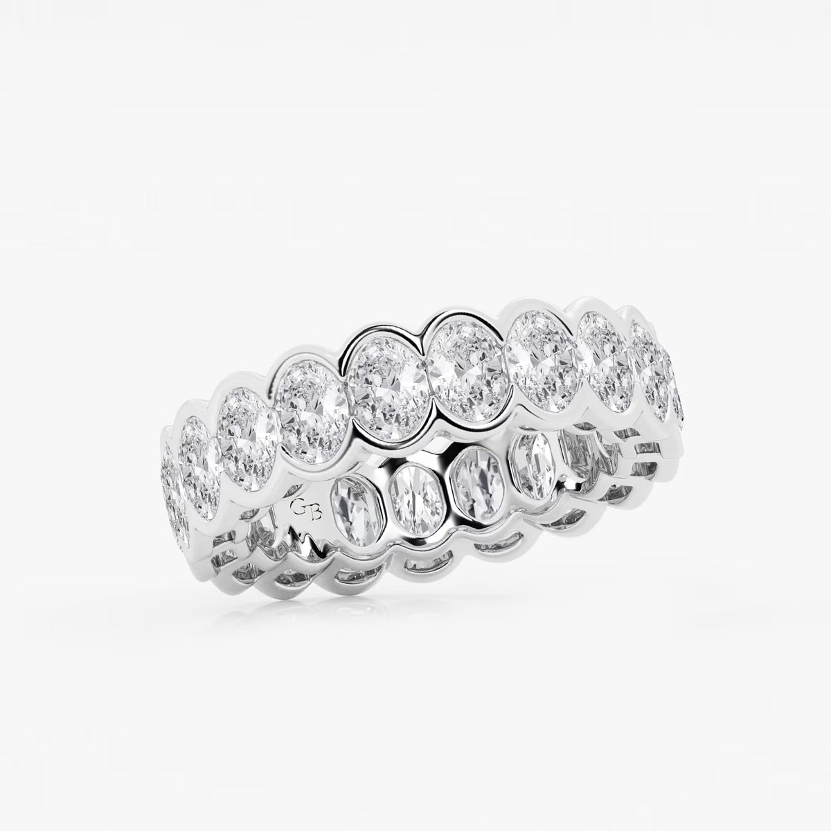 GWA061 - Additional Image 1 for  4 ctw Oval Lab Grown Diamond Half Bezel Eternity Band - 6.1mm Width