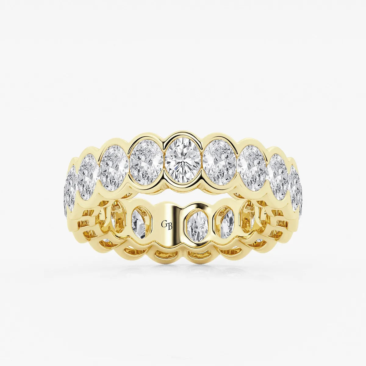 GWA061 - product video for 4 ctw Oval Lab Grown Diamond Half Bezel Eternity Band - 6.1mm Width