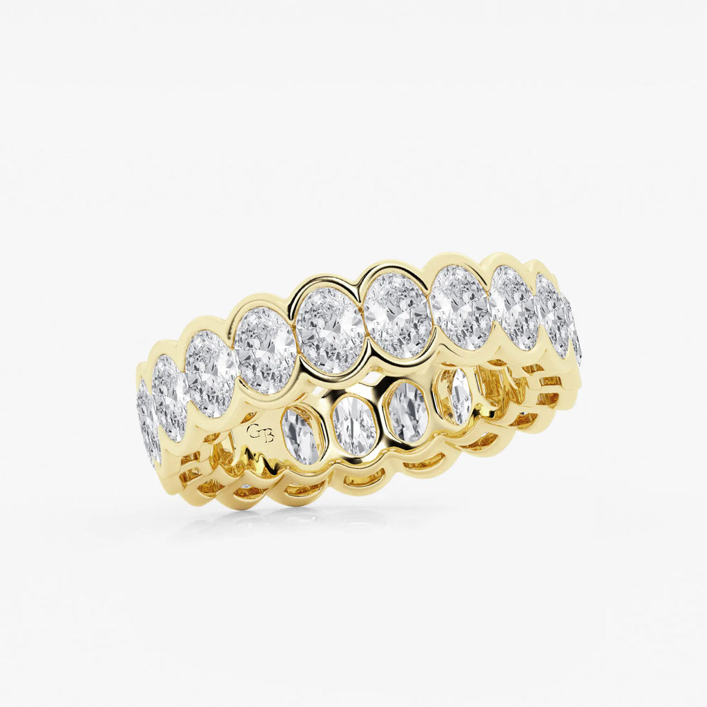 GWA061 - Additional Image 1 for  4 ctw Oval Lab Grown Diamond Half Bezel Eternity Band - 6.1mm Width