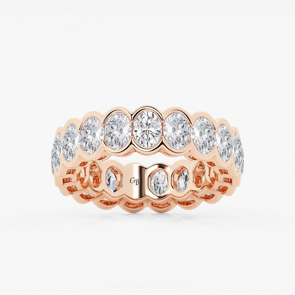 GWA061 - product video for 4 ctw Oval Lab Grown Diamond Half Bezel Eternity Band - 6.1mm Width