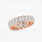 GWA061 - Additional Image 1 for  4 ctw Oval Lab Grown Diamond Half Bezel Eternity Band - 6.1mm Width