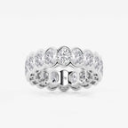 GWA061 - 5 ctw Oval Lab Grown Diamond Half Bezel Eternity Band - 6.7mm Width