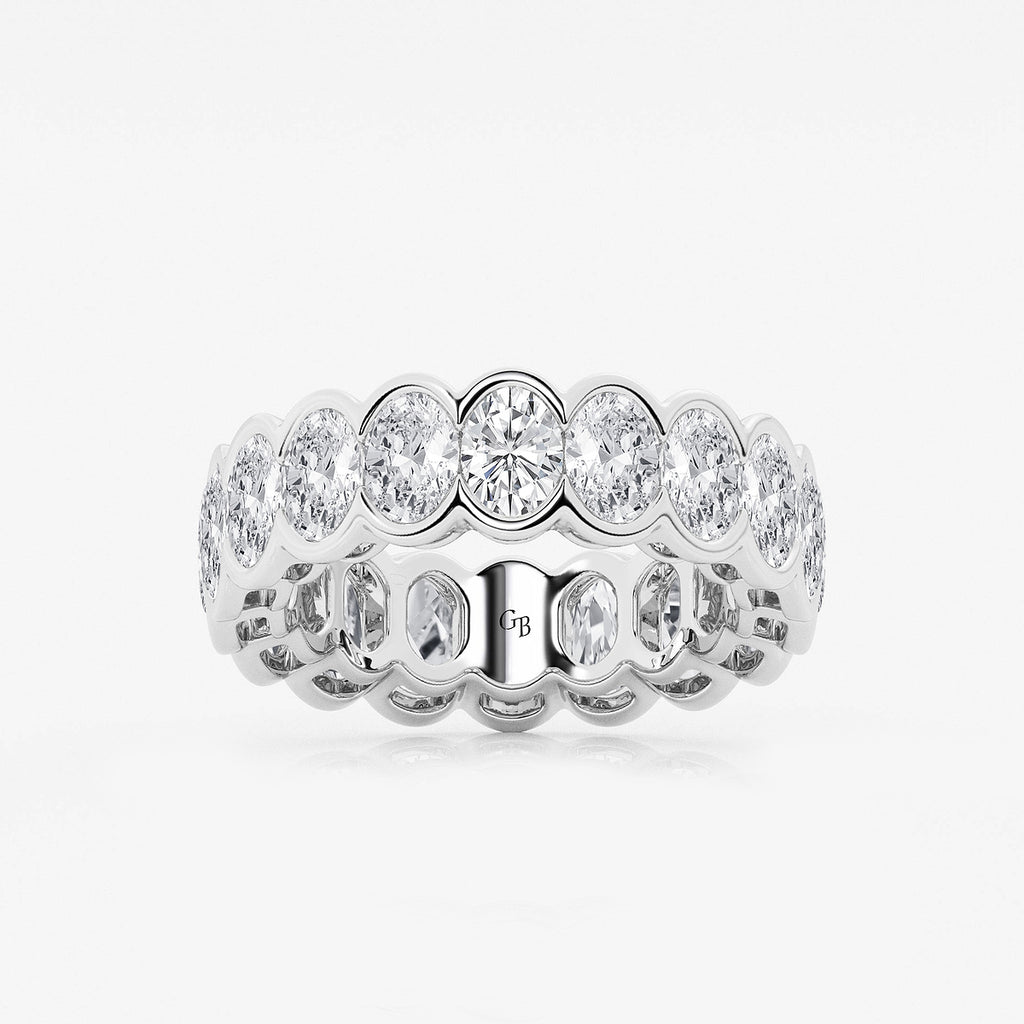 GWA061 - product video for 5 ctw Oval Lab Grown Diamond Half Bezel Eternity Band - 6.7mm Width