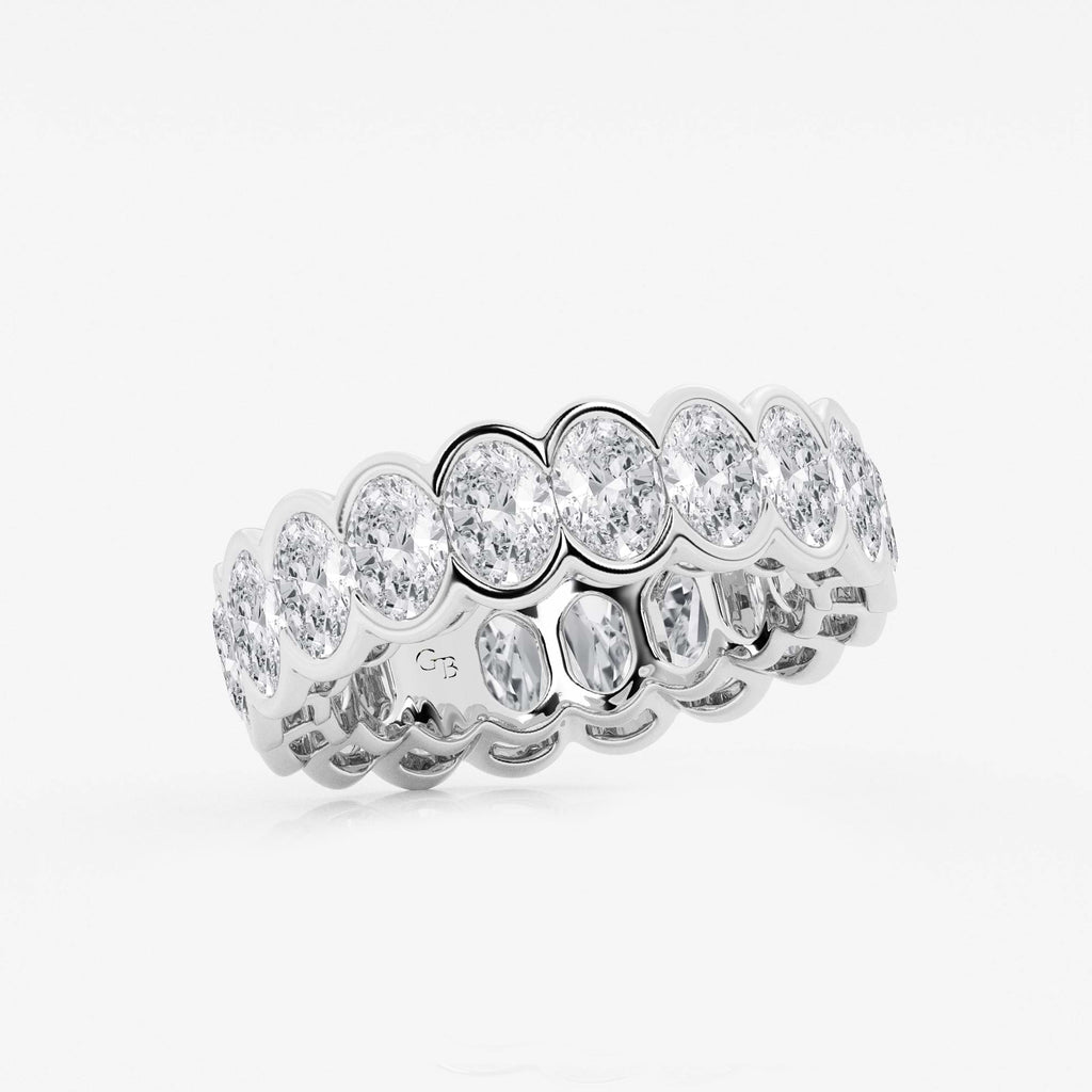 GWA061 - Additional Image 1 for  5 ctw Oval Lab Grown Diamond Half Bezel Eternity Band - 6.7mm Width