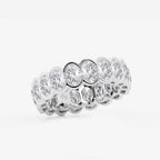 GWA061 - Additional Image 1 for  5 ctw Oval Lab Grown Diamond Half Bezel Eternity Band - 6.7mm Width