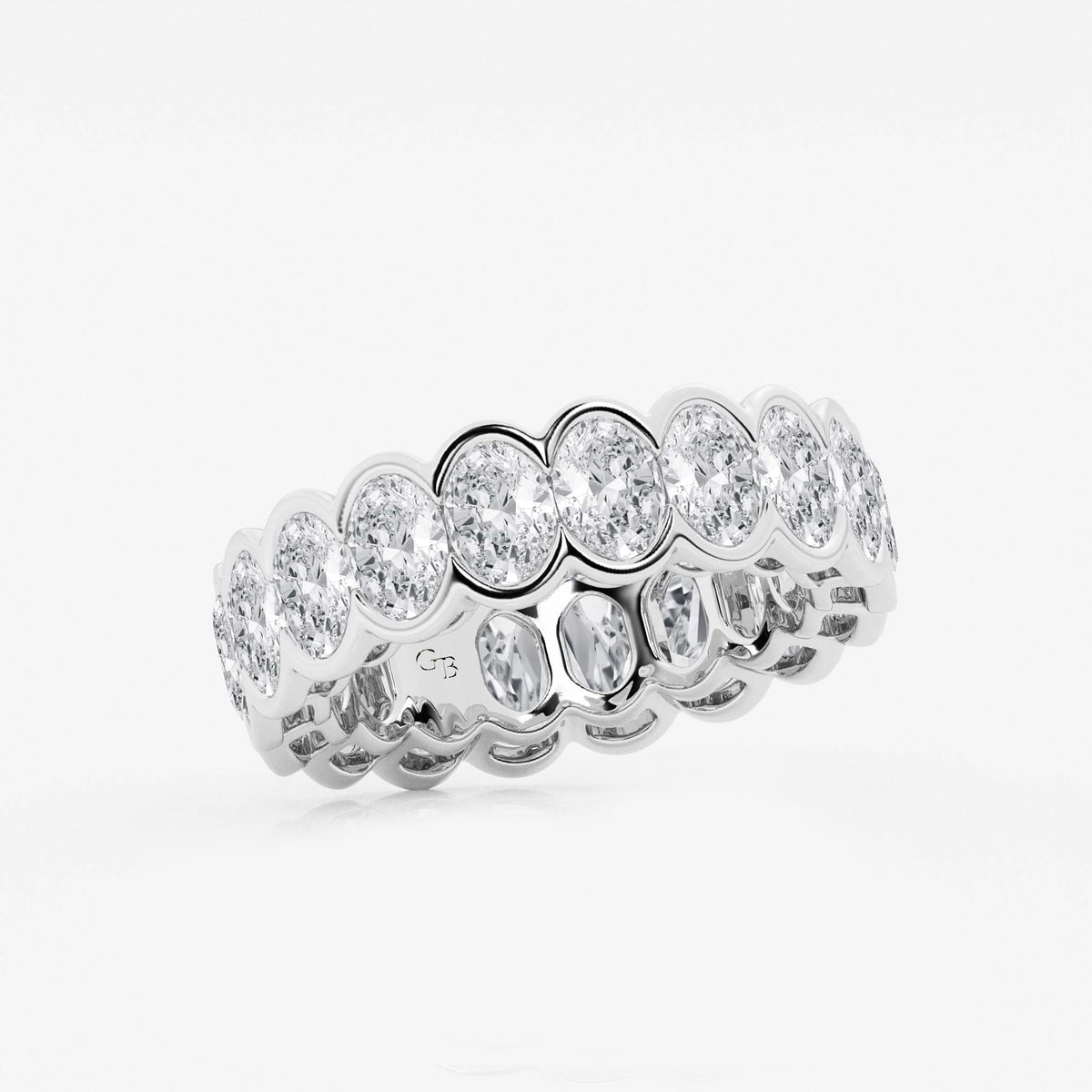GWA061 - Additional Image 1 for  5 ctw Oval Lab Grown Diamond Half Bezel Eternity Band - 6.7mm Width