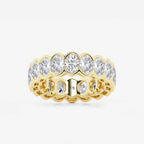 GWA061 - 5 ctw Oval Lab Grown Diamond Half Bezel Eternity Band - 6.7mm Width