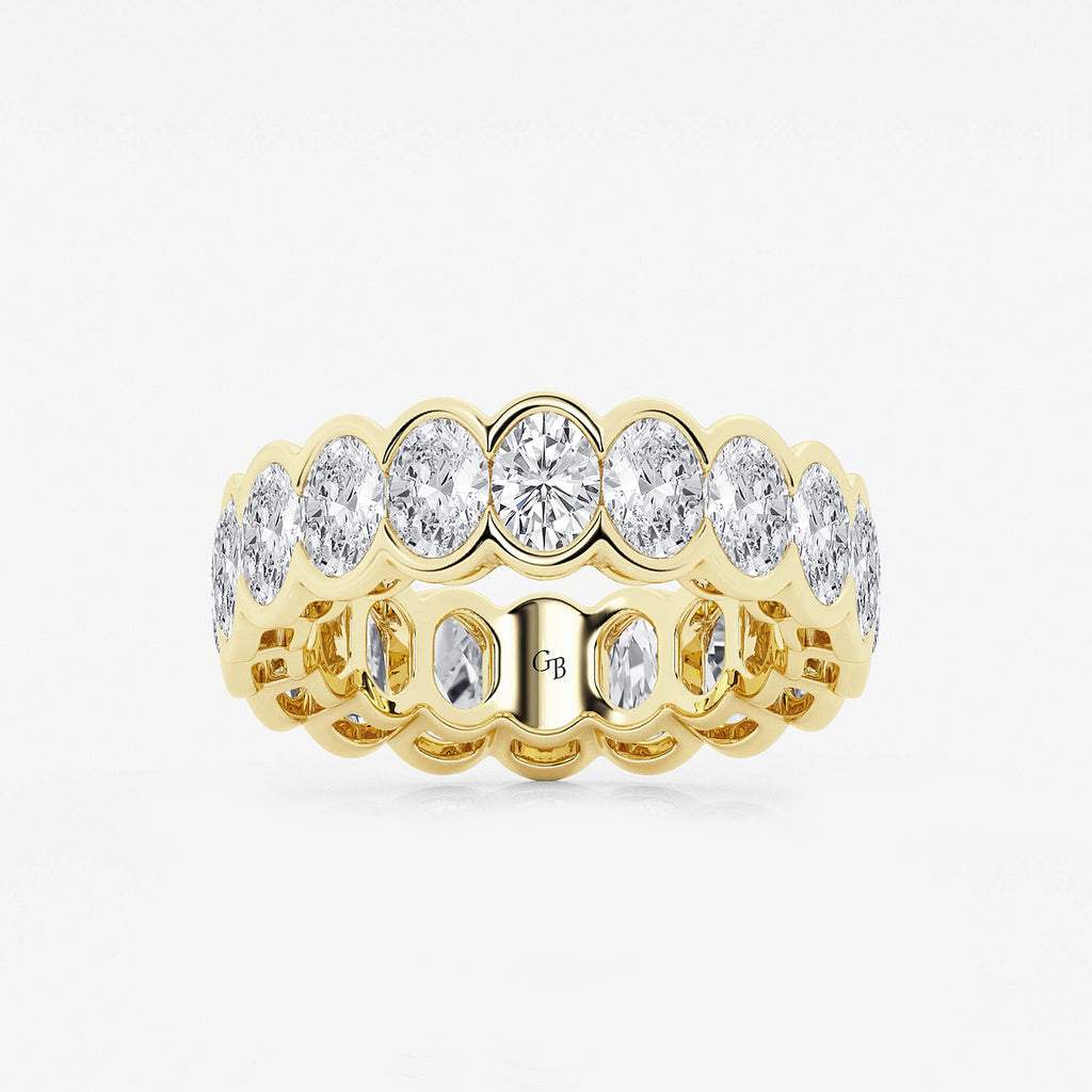 GWA061 - product video for 5 ctw Oval Lab Grown Diamond Half Bezel Eternity Band - 6.7mm Width