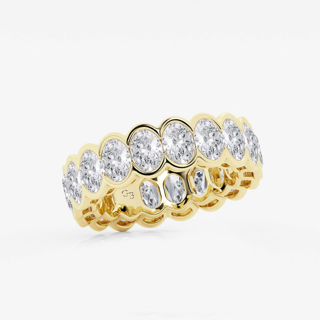 GWA061 - Additional Image 1 for  5 ctw Oval Lab Grown Diamond Half Bezel Eternity Band - 6.7mm Width