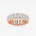 GWA061 - 5 ctw Oval Lab Grown Diamond Half Bezel Eternity Band - 6.7mm Width