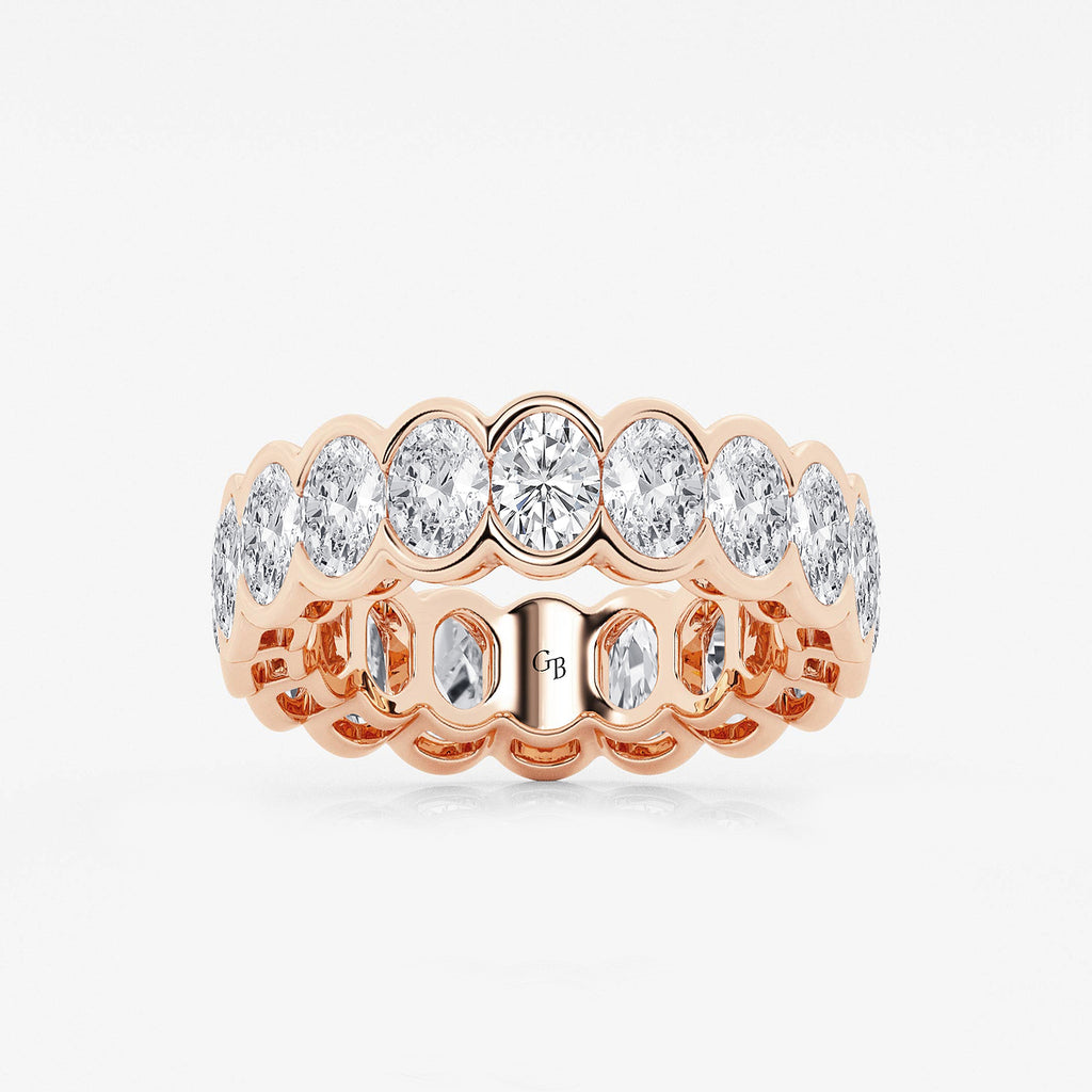 GWA061 - product video for 5 ctw Oval Lab Grown Diamond Half Bezel Eternity Band - 6.7mm Width